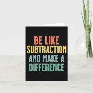 Tarjeta Ser Como Sustracción Hacer Una Diferencia Divertid