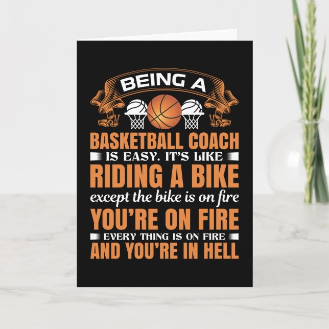 Tarjeta Ser entrenador de baloncesto es fácil (Anverso)