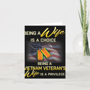 Tarjeta Ser Esposa de un Veterano de Vietnam es un Privile
