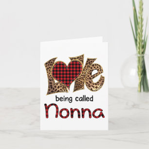 Tarjeta Ser llamada Nonna Leopard Heart Happy Mothers Day