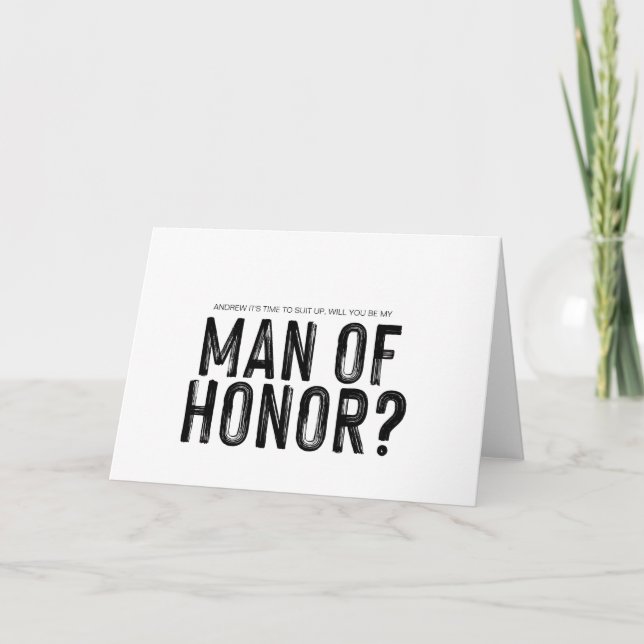 Tarjeta Ser moderno es mi hombre de honor Boda (Anverso)