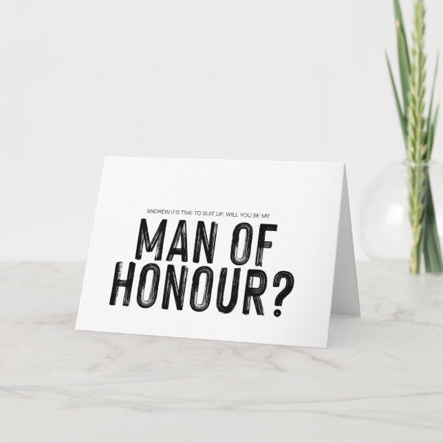 Tarjeta Ser moderno es mi hombre de honor Boda (Anverso)