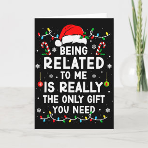 Tarjeta Ser Pariente Mío Camiseta Divertida de Navidad Fam