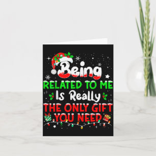 Tarjeta Ser Pariente Mío Camiseta Divertida de Navidad Fam