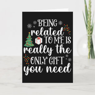 Tarjeta Ser Pariente Mío Divertida Familia De Navidad De N