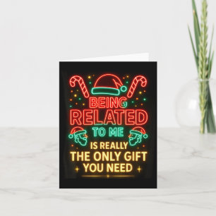 Tarjeta Ser Pariente Mío Divertida Navidad Familia Xmas Pa