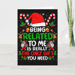 Tarjeta Ser Pariente Mío Divertida Navidad Familia Xmas Pa
