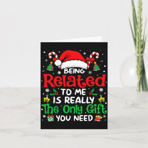 Tarjeta Ser Pariente Mío Divertida Navidad Familia Xmas Pa