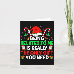 Tarjeta Ser Pariente Mío Divertida Navidad Familia Xmas Pa