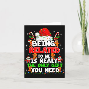 Tarjeta Ser Pariente Mío Divertida Navidad Familia Xmas Pa