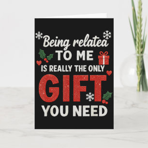 Tarjeta Ser Pariente Mío Divertida Navidad Familia Xmas Pa