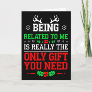 Tarjeta Ser Pariente Mío Divertida Navidad Familia Xmas Pa