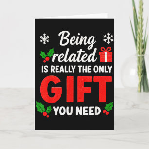 Tarjeta Ser Pariente Mío Divertida Navidad Familia Xmas Pa