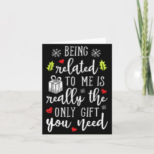 Tarjeta Ser Pariente Mío Divertida Navidad Familia Xmas Pa