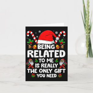 Tarjeta Ser Pariente Mío Divertida Navidad Familia Xmas Pa