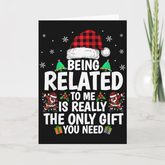 Tarjeta Ser Pariente Mío Divertida Navidad Familiar Camise (Anverso)