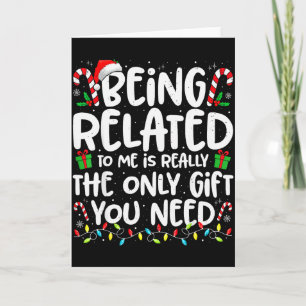 Tarjeta Ser Pariente Mío Divertido Navidad Familia Xmas Pa
