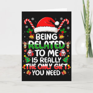 Tarjeta Ser Pariente Mío Divertido Navidad Familia Xmas Pa