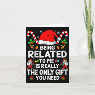 Tarjeta Ser Pariente Mío Divertido Navidad Familia Xmas Pa