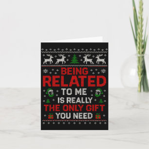 Tarjeta Ser Pariente Mío Divertido Navidad Familia Xmas Pi