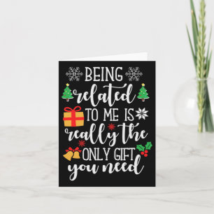 Tarjeta Ser Pariente Mío Pijamas Divertidas De Navidad Fam