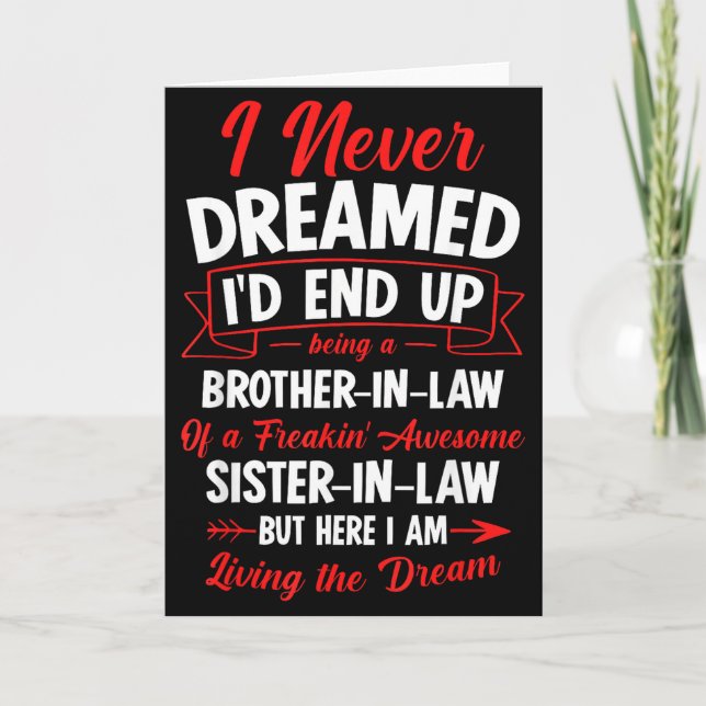Tarjeta Ser un cuñado de una hermana increíblemente genial (Anverso)