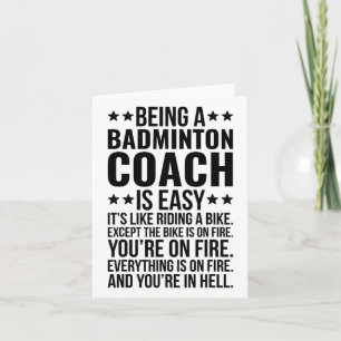 Tarjeta Ser Un Entrenador De Badminton Trabajo Gracioso Ba