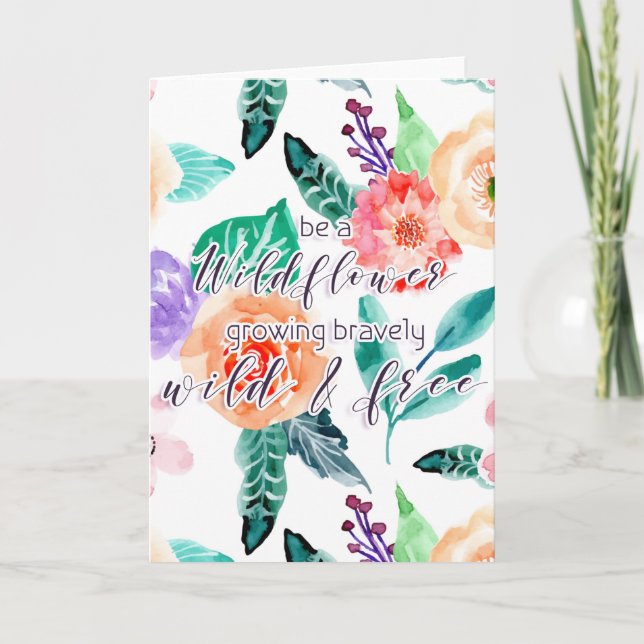 Tarjeta Ser una flor silvestre que crece con valentía salv (Anverso)