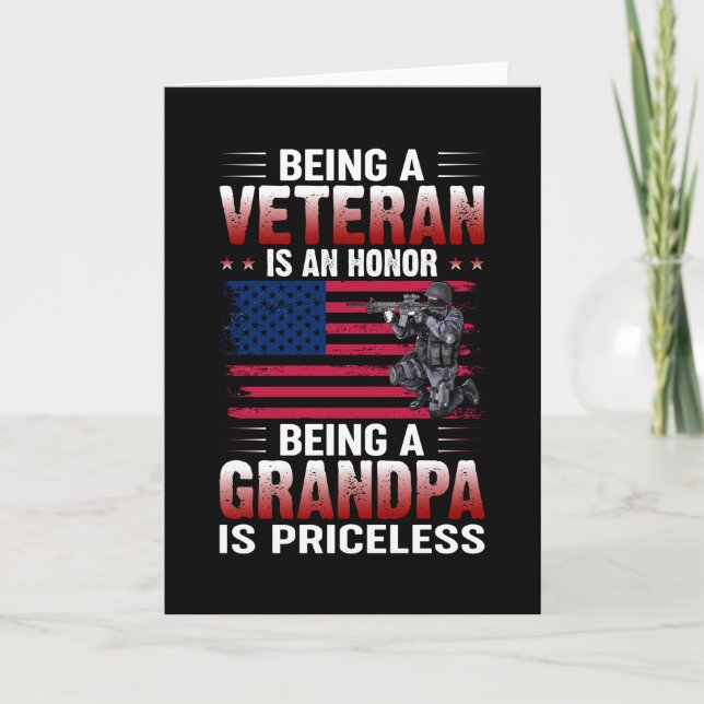 Tarjeta Ser Veterano Es Un Honor Ser Abuelo Es (Anverso)