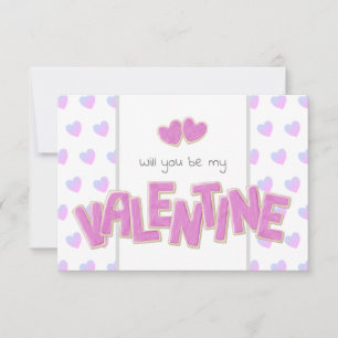 Tarjeta será mi galletas de corte de valentina