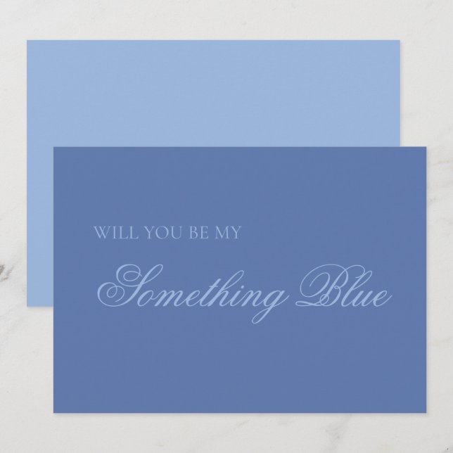 Tarjeta ¿Serás Mi Algo Azul en Nuestra Boda? (Anverso / Reverso)