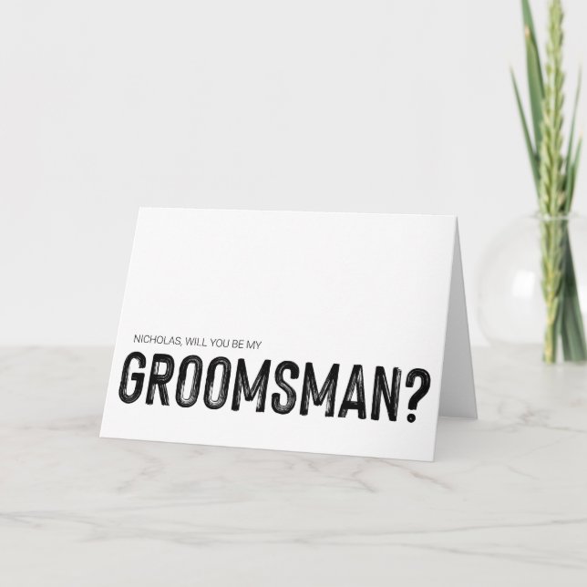 Tarjeta ¿Serás Mi Boda De La Propuesta De Groomsman? (Anverso)