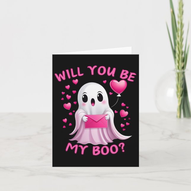 Tarjeta ¿Serás Mi Boo Fantasma Lindo en San Valentín  (Anverso)