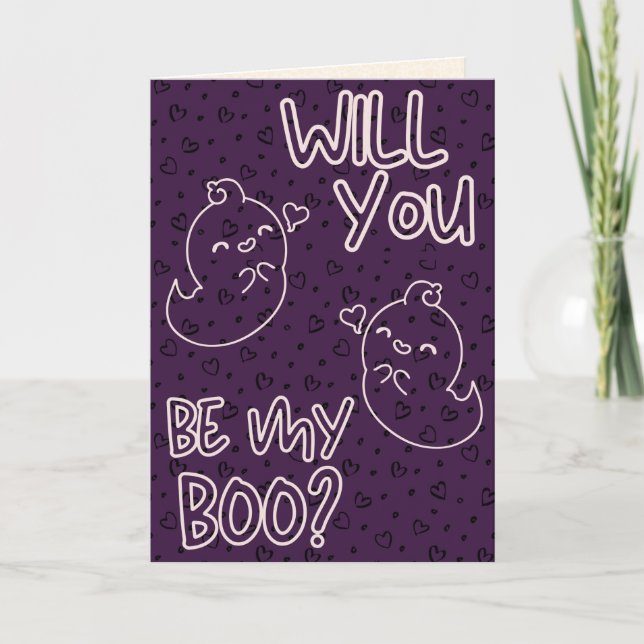Tarjeta ¿Serás Mi Boo? Funny Valentine Card (Anverso)