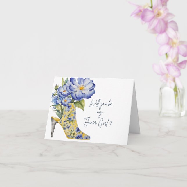 Tarjeta "¿Serás mi dama de flores?" Plegado para la fiesta (Orquídea)