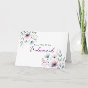 Tarjeta Serás mi dama de honor   Boda floral