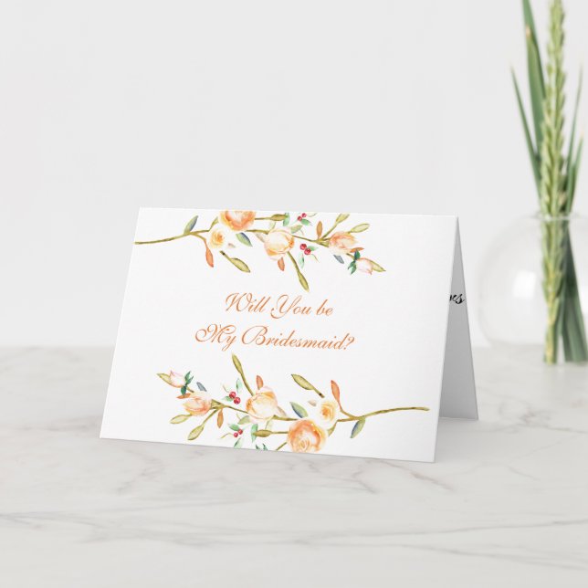 Tarjeta ¿Serás mi dama de honor y Rosa? (Anverso)