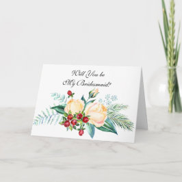 Tarjeta ¿Serás mi dama de honor y Rosa?