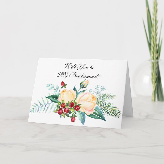 Tarjeta ¿Serás mi dama de honor y Rosa? (Anverso)