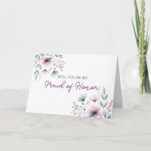 Tarjeta Serás mi empleada de honor   Boda floral