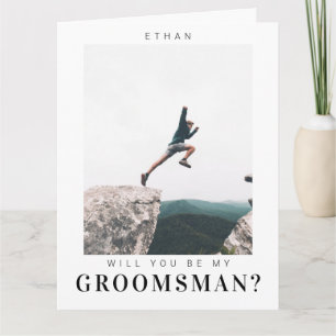 Tarjeta Serás mi Groomsman Foto Minimalista moderna