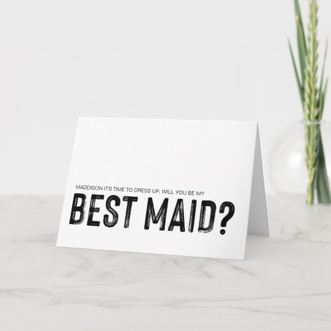Tarjeta ¿Serás mi mejor petición de fiesta de novias caser (Anverso)