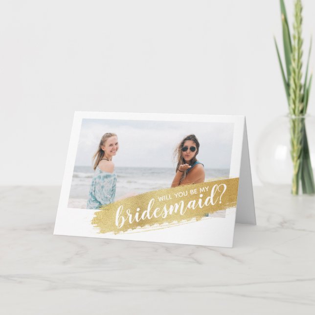Tarjeta ¿Serás Mi Novia? Golpe de oro de propuesta (Anverso)