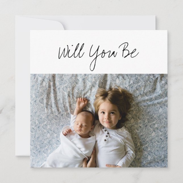 Tarjeta ¿Serás mi padre, mi bebé y mi hermana? (Anverso)