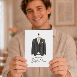 Tarjeta ¿Serás Mi Padrino Traje Propuesta