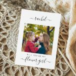 Tarjeta ¿Serás Mi Propuesta Del Partido De La Boda De Niña<br><div class="desc">No puedes decir que lo hago sin ella. Invite a sus mejores amigos a estar en su fiesta de bodas con esta elegante tarjeta de fotos.</div>