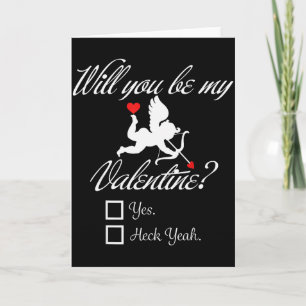 Tarjeta ¿Serás Mi San Valentín Corazón Divertido Cupido Dí