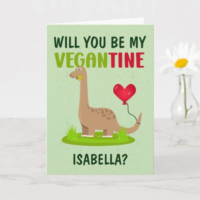 Tarjeta ¿Serás Mi Vegantina?, Personalizado Valentine Card (Planta pequeña)