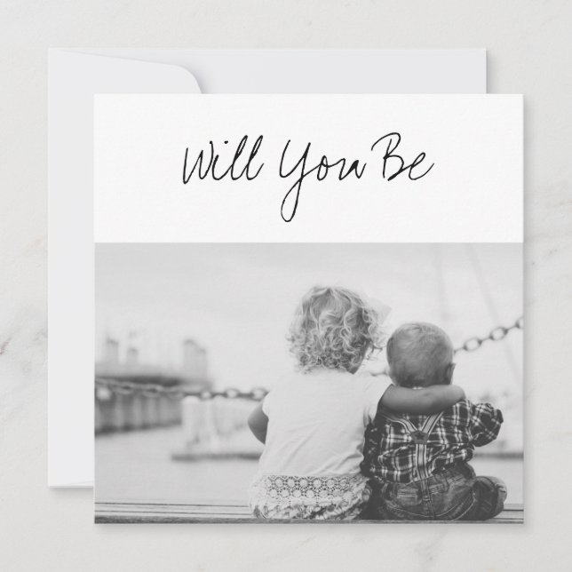 Tarjeta ¿Serás nuestro Dios? Padres bebé y foto de hermano (Anverso)