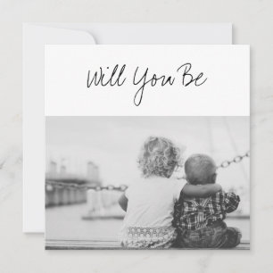 Tarjeta ¿Serás nuestro Dios? Padres bebé y foto de hermano